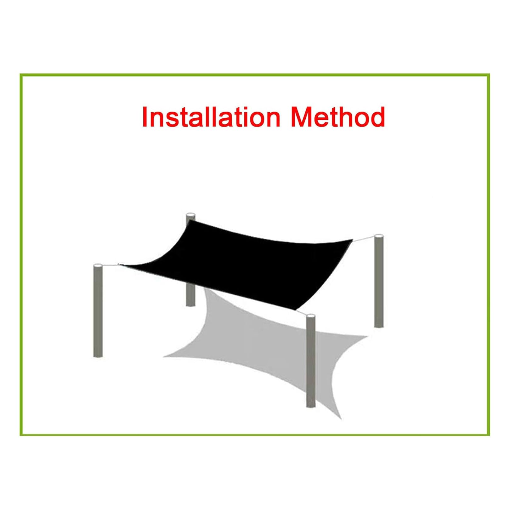 Filet d'ombrage de Jardin 5x5m 4 pôles 60-70% Résistant aux UV avec œillets
