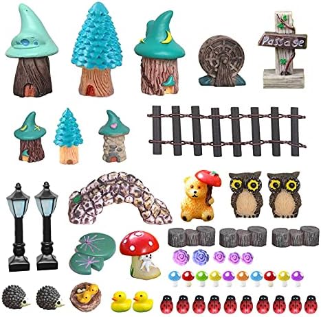 BEZALEL Miniature Fairy Garden Supplies Kit – Mini Fairy Garden Miniatures Decor for Garden Micro Landscape Yard Bonsai, Terrariums, Plant Pots – Miniature Fairy Garden Accessories for Adults…