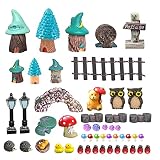 BEZALEL Miniature Fairy Garden Supplies Kit – Mini Fairy Garden Miniatures Decor for Garden Micro La
