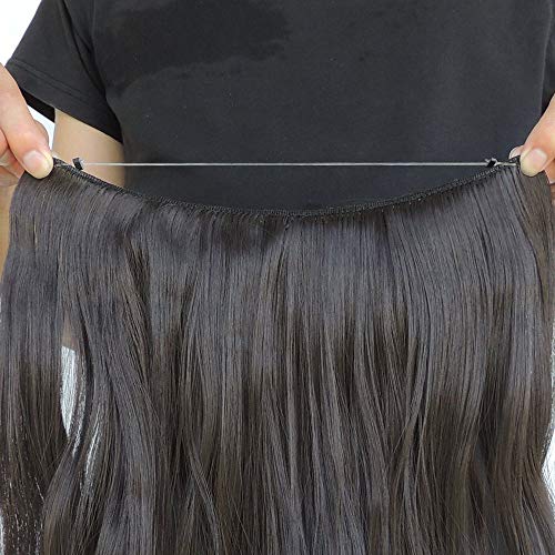 Secret Halo Hair Extensions Flip in Curly Wavy Hair Extension Synthetic Women Hairpieces 20" (4A) - Thumbnail 5