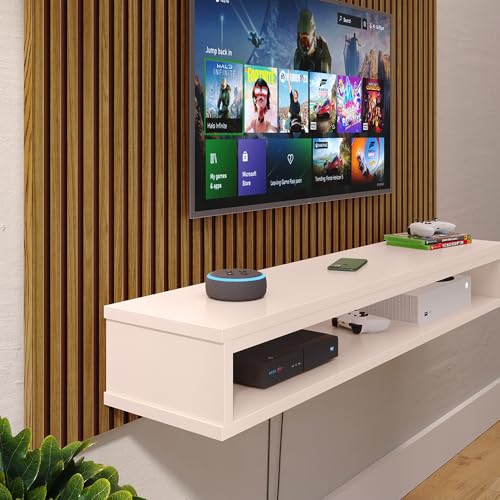 Estante Painel Parede Suspenso Tv 40 42 47 48 Polegadas Prateleira Superior Decorativa Nicho Organiz