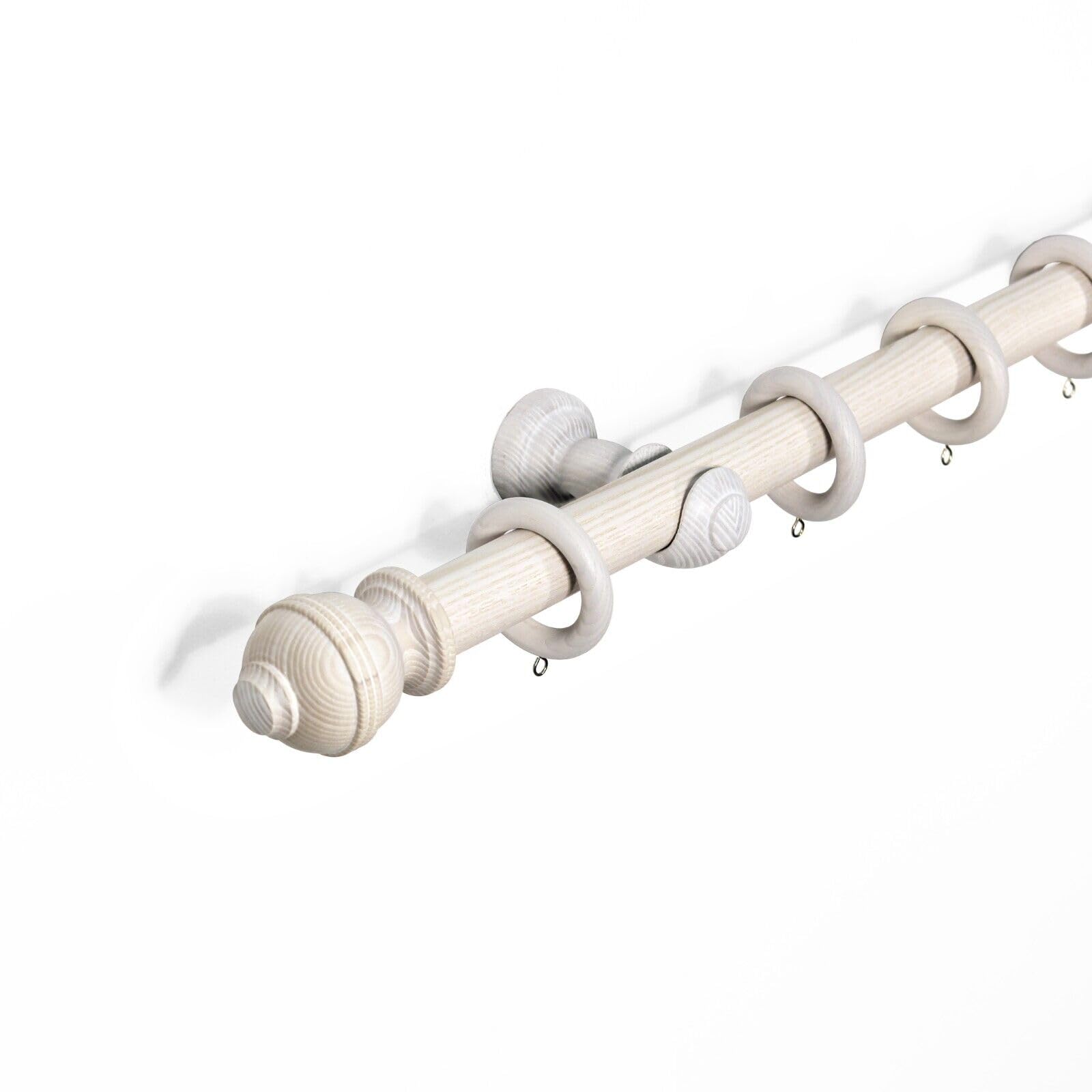 The Very Collection 33Mm Ribbed Ball Wood Curtain Pole 300Cm