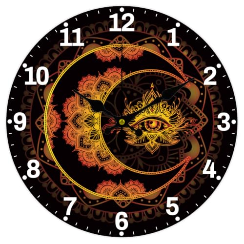 Horloge murale dorée de haute précision au design mandala raffiné - 2