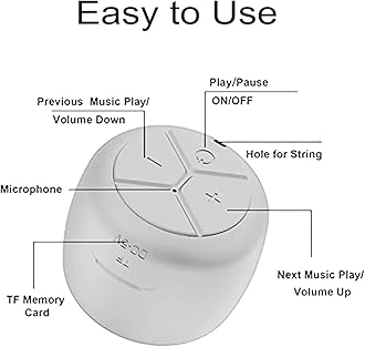 Mini Bluetooth Speaker - Portable, Pillow Speaker, Gray with Micro SD Support, TWS Pairing and Waterproof Feature