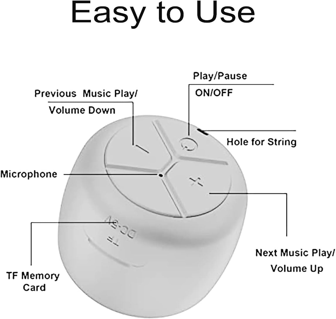 Mini Bluetooth Speaker - Portable, Pillow Speaker, Gray with Micro SD Support, TWS Pairing and Waterproof Feature