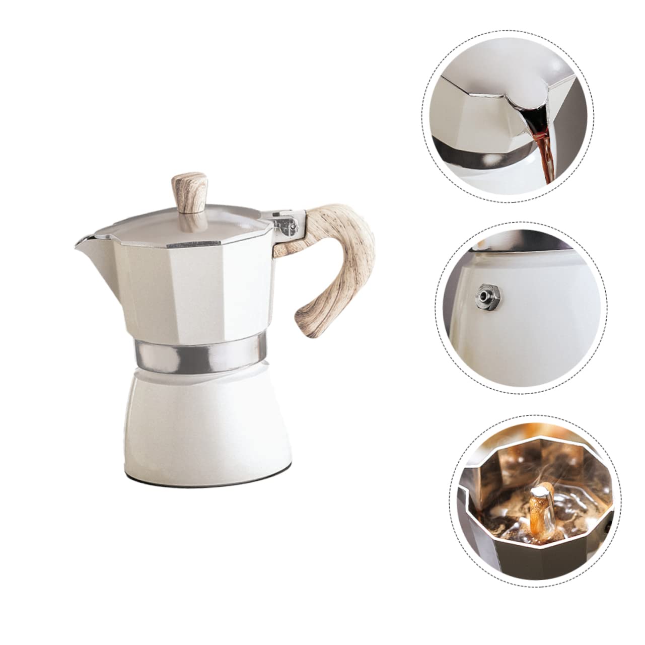 Cafetera Italiana de Aluminio de 300ml Diseño Ergonómico y Materiales Seguros para Uso en Cafeterías y Hogares