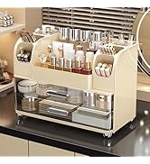 Makeup Organizer with Drawers for Vanity,Bathroom Countertop Organizer with Brushes Holder,Skinca...