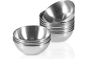 12 Pack 3.5" Stainless Steel Dish for Seasoning and Sauce Prepping