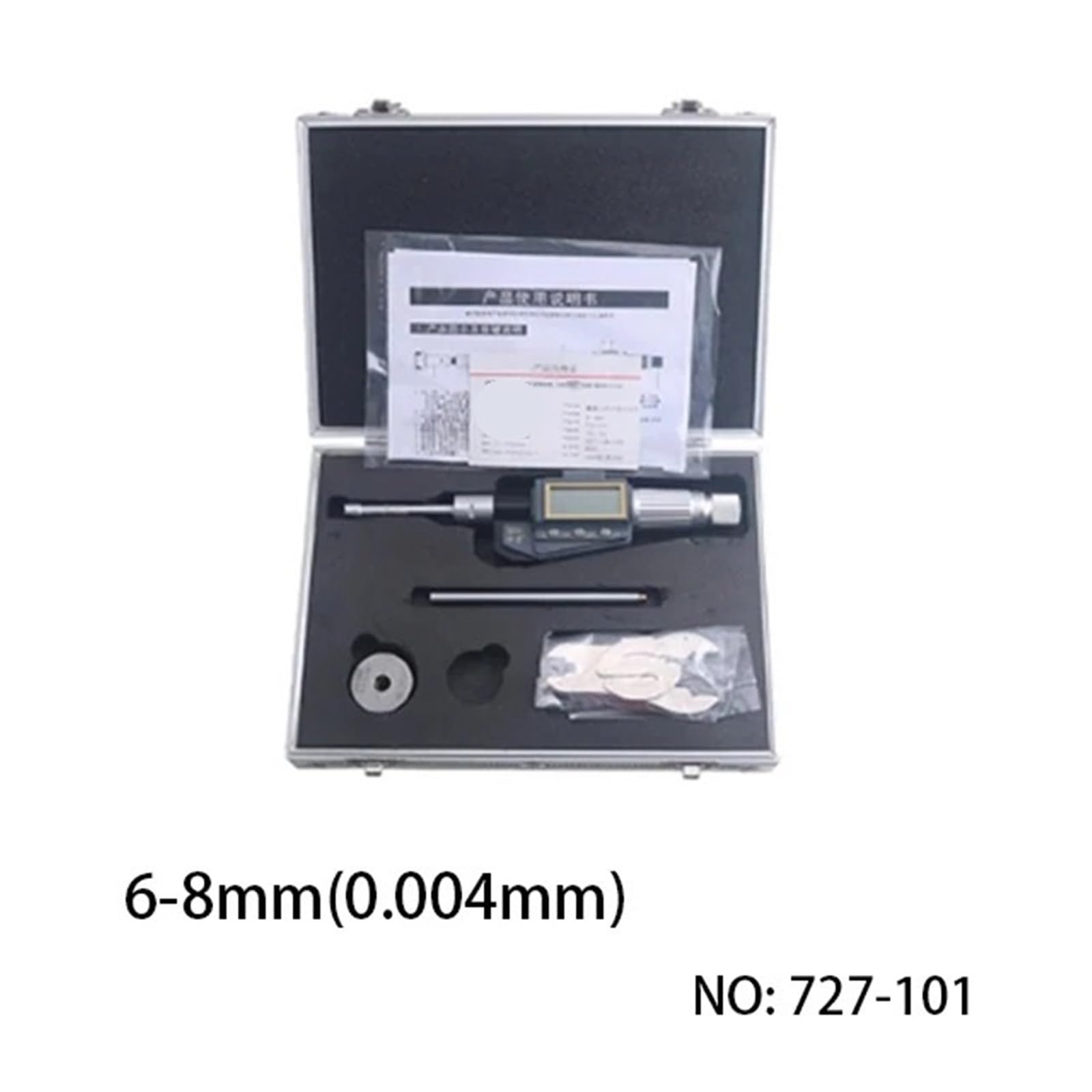 Dreipunkt-Innendurchmesser-Mikrometer Digitales DREI-Klauen-/Dreipunkt-Innendurchmesser-Mikrometer zur Messung von Durchgangslöchern, Sacklöchern und Lagerinnenlöchern 0,001 (Color : 6-8mm)