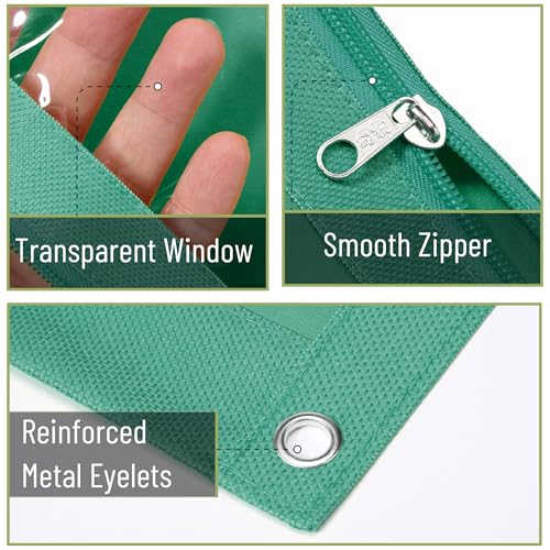 Image of Mr. Pen- Pencil Pouch for 3 Ring Binder, 2 Pack, 10 inchx6.75 inch, Smooth Zipper | Clear Window, Large Capacity Pencil Case with 3 Reinforced Grommets for School, Office, Supplies Storage | Clear Window, Large Capacity Pencil Case with 3 Reinforced Grommets for School, Office, Supplies Storage