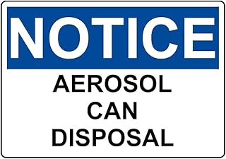 OSHA NOTICE Aerosol Can Disposal Warning Sign - 8"x12" Vintage Metal Tin, Office Break Room Decor, OSHA Compliance, Waste Disposal Rule