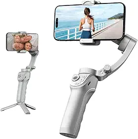 Estabilizador Para Celular Gimbal 3 Eixos com Tripé Com App Luz Integrada Estabilizador Câmera 360 Compatível Com iPhone Android Ios