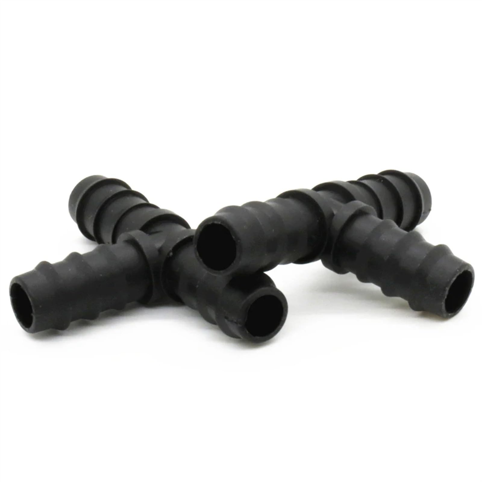 Conector en T de tubería de agua de PE con púas DN16, adaptador de acoplamiento de riego de jardín, junta de tubería de agua, piezas de riego, 100 Uds.