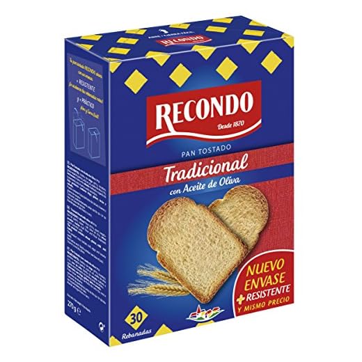 Recondo Pan Tostado Tradicional con aceite de oliva, 30 rebanadas, 270 g