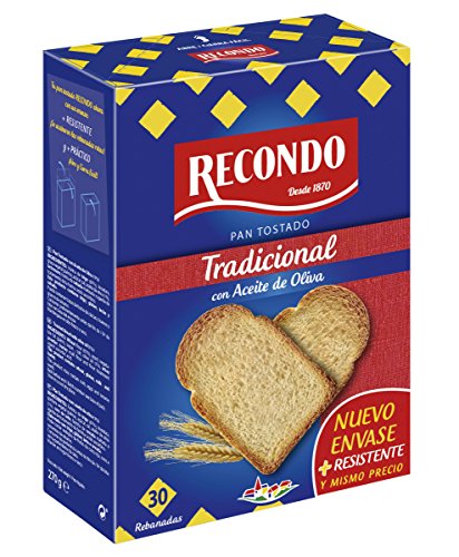 Recondo Pan Tostado Tradicional con aceite de oliva, 30 rebanadas, 270 g