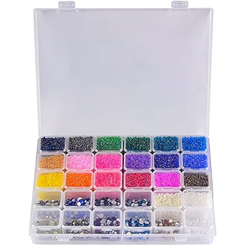 30 Grids Diamond Painting Storage Containers Case, Plastic Bead Organizer 5D Diamond Embroidery Accessories for DIY Art Craft and Nail Diamonds(Box Only) Cover