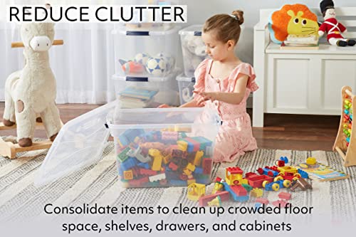 Rubbermaid Cleverstore Clear 30 Qt/7.5 Gal, Pack Of 6 Stackable Plastic Storage Containers With Durable Latching Clear Lids, Visible Storage, Great For Closet, Laundry, And Kitchen #TOP6