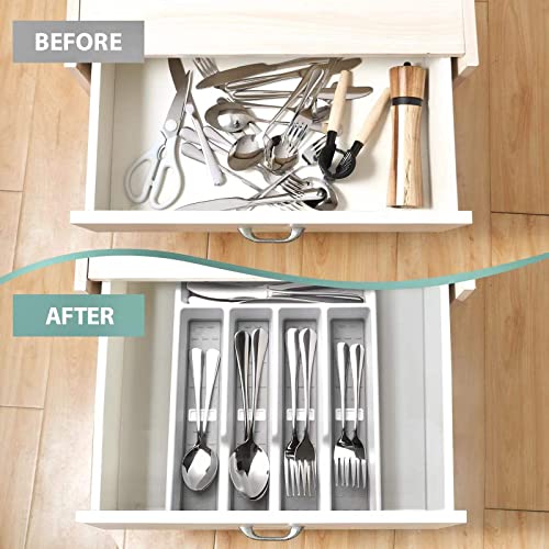 Joequality-Silverware-Organizer-with-IconsPlastic-Cutlery-silverware-Tray-for-DrawerUtensil-Flatware-Tableware-Organizer-for-Kitchen-with-Non-slip-TPRFits-Standard-Drawer5-CompartmentGrey