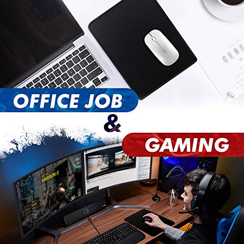 Image of 6 Mouse Pad Bundle Stitched Edges Premium Waterproof Gaming Mouse Mat Pad, Extends Battery Life Non-Slip Rubber Base Thick Black Mousepad for Laptop Computer & PC, 11 x 8.7 inch, Black Razer-Pack of