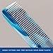 WAVEY Quality Hair Comb for Men and Women, Recycled Ocean Plastic, 7 Inches length perfect for home and travel, Wide and Fine Tooth for thick, thin, wavy, straight and curly hair styling - BLUE