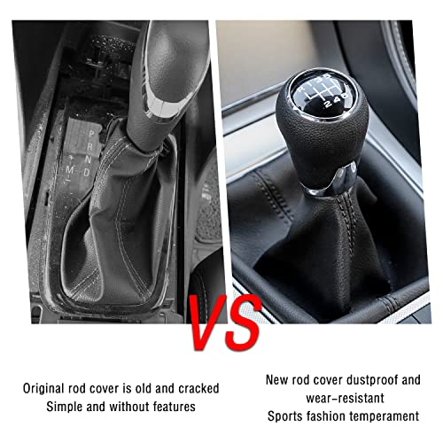 Image of Salior Dustproof Car Shift Knob Cover, Protects Gear Shift Knob & Decorate Car Interior,Universal Gear Shift Cover for Most Manual Transmission Car Truck SUV (Black)