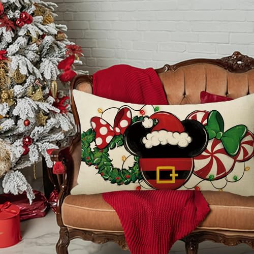 Ussap US-596-PC-S12 Christmas Cartoon Mouse Lumbar Decorative Throw Pillow Cover 12 X 20 thumb #5