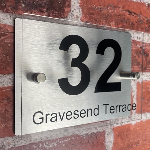 House Numbers Plaques Door Number Plaques For Wall Personalised House Signs Door Name For Outside Modern Front Door Numbers (Bold Font)