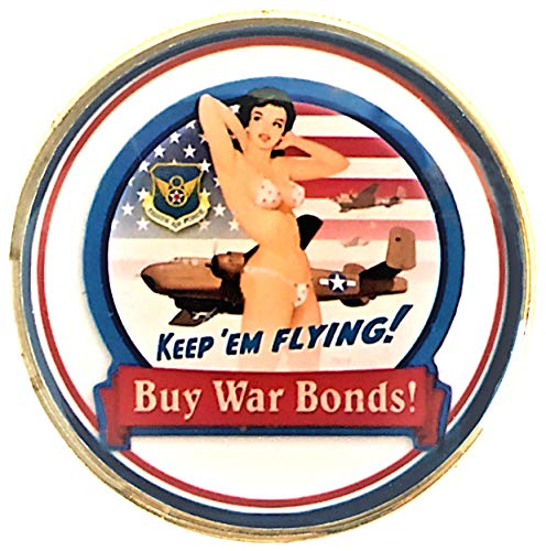 Thompson Emporium US Air Force Pin Up Bomber Nose Art Heads Tails Good Luck Challenge Coin