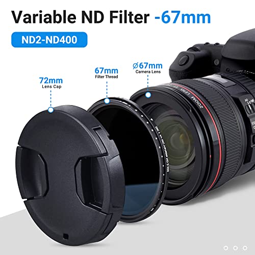 Jjc F-NDV67 67Mm Variable Neutral Density Filter Nd2 To Nd400, Slim Fader Nd Filter For Canon Eos R Rp R6 With Rf 24-105Mm F4-7.1, Canon 90D 80D With Ef-S 18-135Mm F/3.5-5.6 Lens & More thumb #6