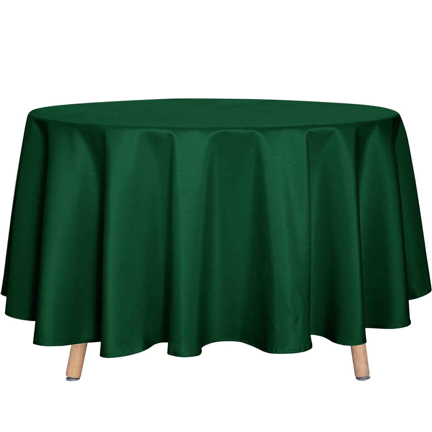 sancua Round Tablecloth, 108 Inch, Hunter Green | Water Resistant Spill Proof, Washable Polyester Cloth, Decorative Fabric Cover, For Dining, Buffet Parties and Camping