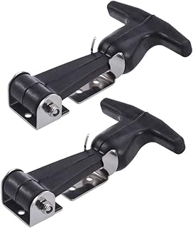 OSALADI 2pcs Buckle Draw Clasp Rubber t Handle Hood Adjustable Hand Grip Door Latch Handle Hasp Draw Latch for Tool Box Cart Elasticity Metal Small Rubber t Handle Hasp
