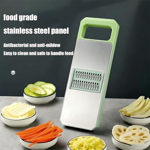 Mandolina cortadora ajustable para vegetales verde pequeña miniatura 3