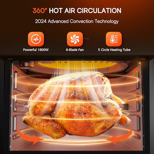 Nuwave Brio 15.5Qt Air Fryer Oven with Plug-In Grill, XL Family Size, 10-in-1, Air Fry, Grill, Rotisserie, Even & Crisp Cooking, 50°–425°F, 1800W by Nuwave - Image 4