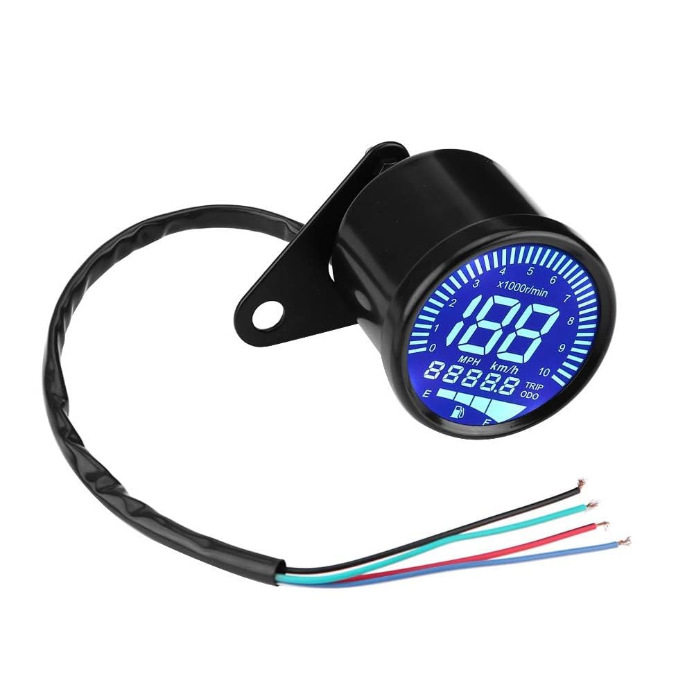 Contachilometri Digitale LED per Moto con Tachimetro e Livello Olio Integrato, Impermeabile, Scuro, Universale