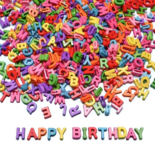 300+ Pieces 9x12mm Big Large Alphabet Letter Beads Charms A-Z Mixed Plastic Shape Loose Bead for Jewelry Making Bracelets Necklaces Key Chains (Classic Solid Colors)