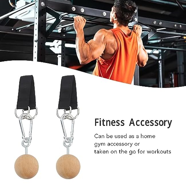 Wooden Pull up Grips and Balls, Arm Strength Pull up Ball Grip Strength for Chin up Bar, Kettlebell, Barbell Home Gym Workout