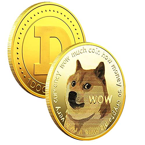 Dogecoin Coins Commemorative 2021 New Collectors Gold Plated Doge Coins, Gold Dogecoin Coins Commemorative tiktok (Color Gold D)