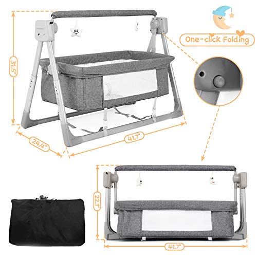 image for Mingyall Electric Cradles Baby Bassinet,Baby Bassinet with Remote Cont