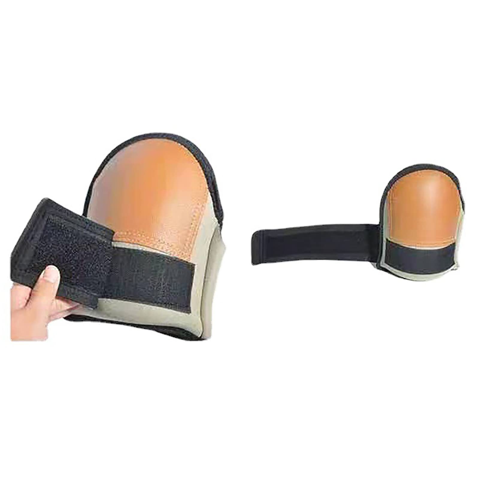 Rodilleras de Cabeza de Cuero súper Suave, Rodilleras Profesionales, con Correa de Velcro única y cómodo cojín de Gel para construcción, Pisos, mosaicos, plomería y más (1 par)