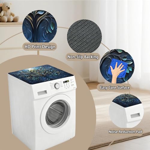 Image of Washer Dryer Top Cover Mat, Non-Slip Laundry Room Decor, Laundry Room Kitchen Appliance Decor Protector Size 23.6x19.7in