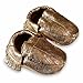 Babi Steps Genuine Leather Soft Sole Baby Moccasin Infant, Toddler (6-12 Months, Gold Feather)
