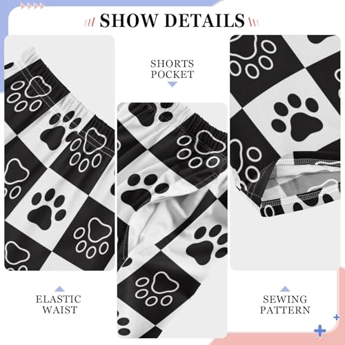 Dog Paw Pattern Cat Doodle Boys Pants for Kids Jogger Pants with Pockets S-XL4