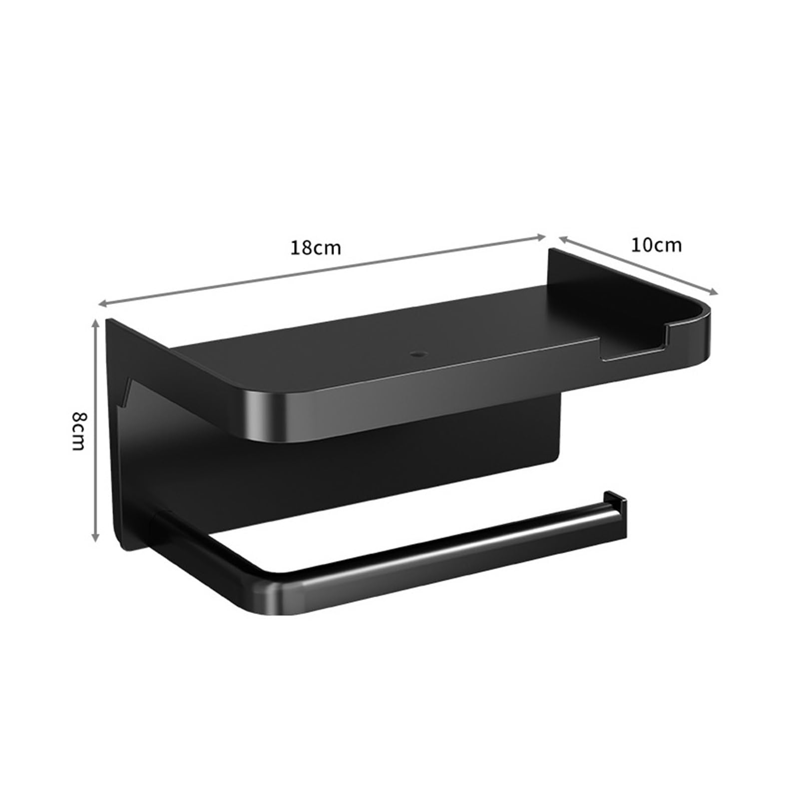 HLTYGWX Porta Carta igienica Portaoggetti in plastica Portasciugamani da Cucina Posizionamento di Bottiglie di condimento Rotolo da Parete per Telefono Facilità di Installazione (Nero-1 Pezzo)
