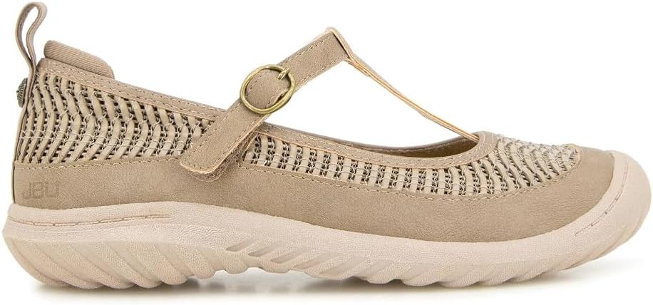 JBU Summer Women's Comfort Casual Classic T-Strap Mary Jane Flats Fashion Shoes