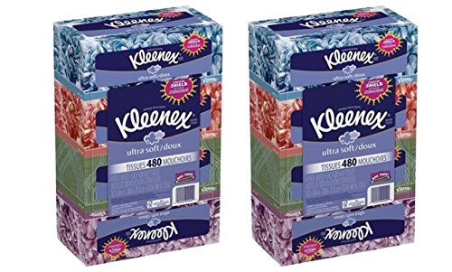 Kleenex Ultra Soft Facial Tissue Regular 8 Boxes, 120 Count Each, 3 ply, White