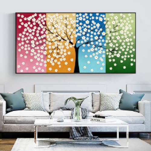 Toile art murale fleurs blanches dsdsgog pour transformer un salon vide - 2