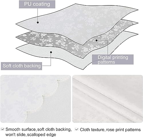 Image of Smiry Rectangle Table Cloth, Waterproof Heavy Duty Vinyl Tablecloths, Wipeable Washable Table Cover for Kitchen and Dining Room (White, 54 inch X 120 inch)