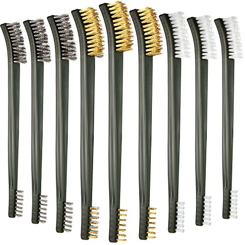 Patelai 9 Pcs Mini Wire Brush Set – Stainless Steel, Brass & Nylo...