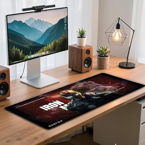 Image of BESTOR Mouse pad with Precise Cut Edges, Waterproof Surface & Non-Slip Rubber Base Stitched Edges Gaming Mouse Mat for Laptop (60cmx34cm)