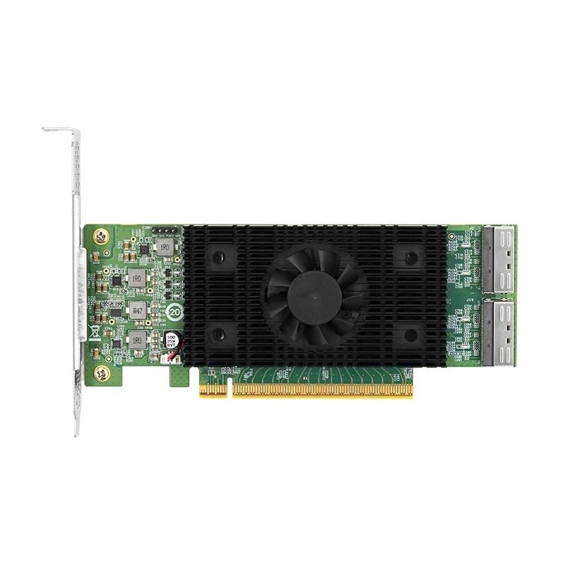 PCIe5.0 x16 to Internal 2*MCIO 8i Retimer NVMe Expansion Card (Montage M88RT51632 Based)